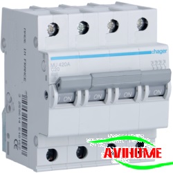 Hager Aptomat 4 pha 20A MU420A
